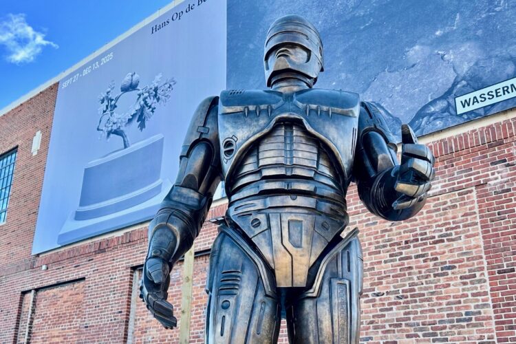 Detroit’s own crime-fighter RoboCop finally stands guard in Motor City
